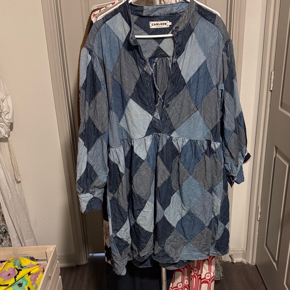 Carleen Blue Checkered Dress